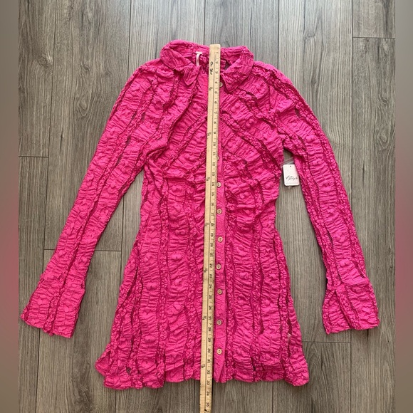 NWT Free People Shayla Mini Lace Dress In Pink Size Medium - Picture 3 of 12
